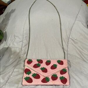 Strawberry Embellished Crossbody Bag